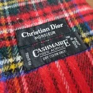 Classic Red Plaid Dior Scarf